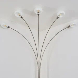 hofstein Lampadaire Nikkala Nickel mat, 5 lumières* Lampes En Verre