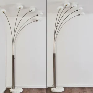 hofstein Lampadaire Nikkala Nickel mat, 5 lumières* Lampes En Verre