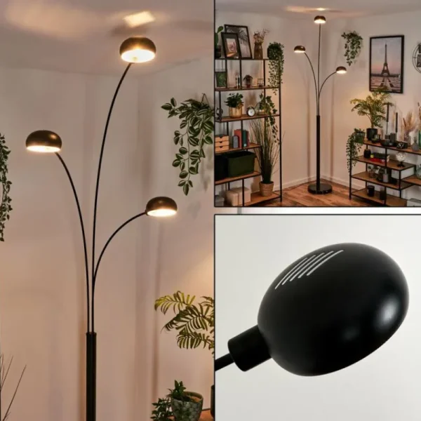 hofstein Lampadaire Nikkala Noir, 3 lumières* Lampes Modernes