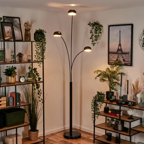 hofstein Lampadaire Nikkala Noir, 3 lumières* Lampes Modernes