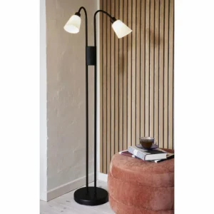 Luminaires Nordlux Lampadaire Nordlux MOLLI Noir, 2 lumières* Lampes En Verre