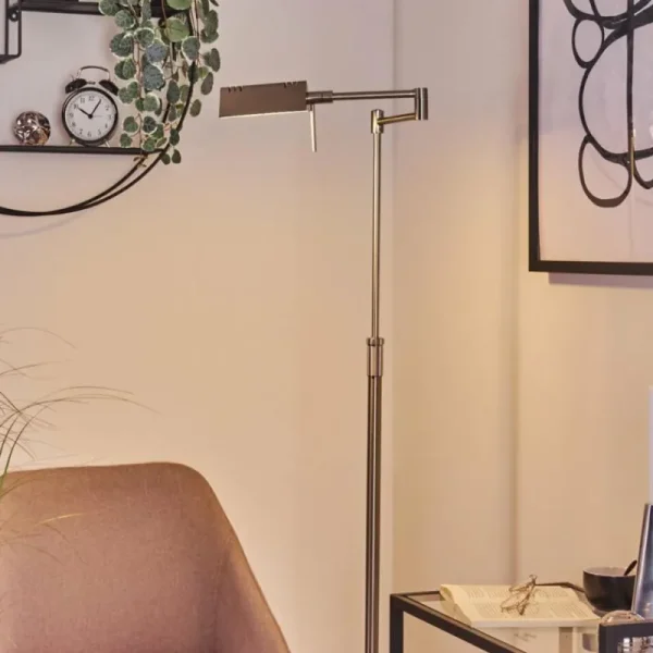 hofstein Lampadaire Norrlida LED Nickel mat, 1 lumière* Lampes Modernes