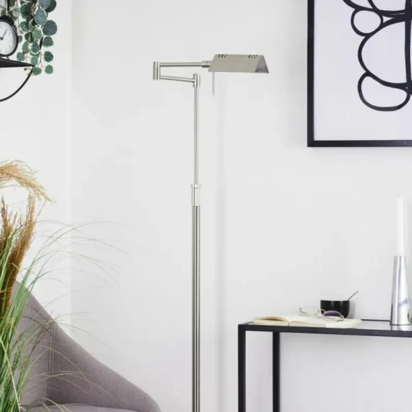 hofstein Lampadaire Norrlida LED Nickel mat, 1 lumière* Lampes Modernes