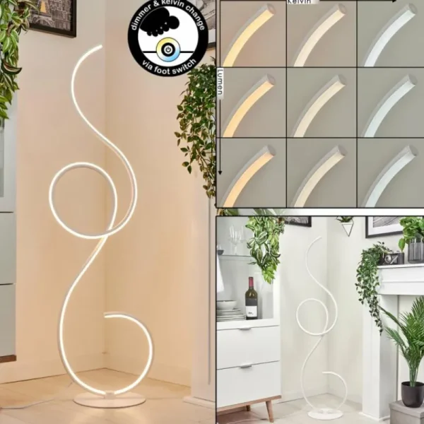 hofstein Lampadaire Olok LED Blanc, 1 lumière* Lampes Modernes