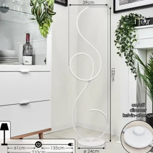 hofstein Lampadaire Olok LED Blanc, 1 lumière* Lampes Modernes