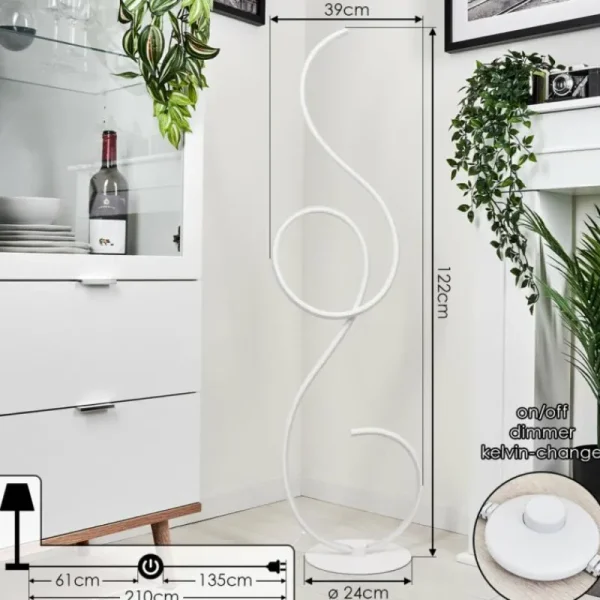 hofstein Lampadaire Olok LED Blanc, 1 lumière* Lampes Modernes
