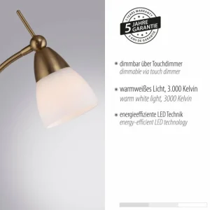 Luminaires Paul Neuhaus Lampadaire Paul Neuhaus PINO LED Vieux laiton, 1 lumière* Lampes En Verre