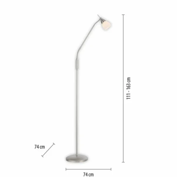 Luminaires Paul Neuhaus Lampadaire Paul Neuhaus PINO LED Argenté, 1 lumière* Lampes En Verre