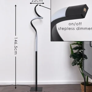 hofstein Lampadaire Pitasch LED Noir, 1 lumière* Lampes Modernes