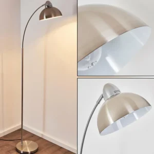 hofstein Lampadaire Poitou Nickel mat, 1 lumière* Lampes Modernes