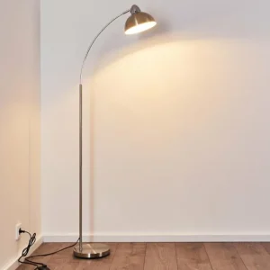 hofstein Lampadaire Poitou Nickel mat, 1 lumière* Lampes Modernes