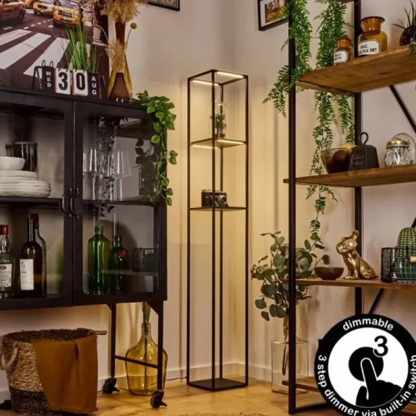 hofstein Lampadaire Ranquile LED Noir, 4 lumières* Lampes Modernes