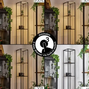 hofstein Lampadaire Ranquile LED Noir, 4 lumières* Lampes Modernes