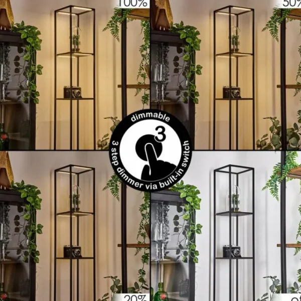 hofstein Lampadaire Ranquile LED Noir, 4 lumières* Lampes Modernes