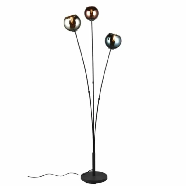 Luminaires Reality Lampadaire Reality SHELDON Noir, 3 lumières* Lampes En Verre