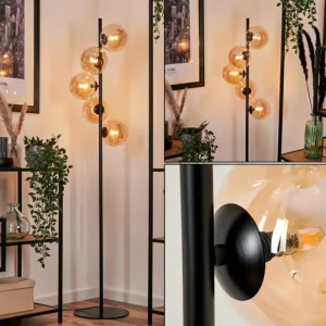 hofstein Lampadaire Remaisnil Ambre, 5 lumières* Lampes En Verre