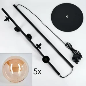 hofstein Lampadaire Remaisnil Ambre, 5 lumières* Lampes En Verre