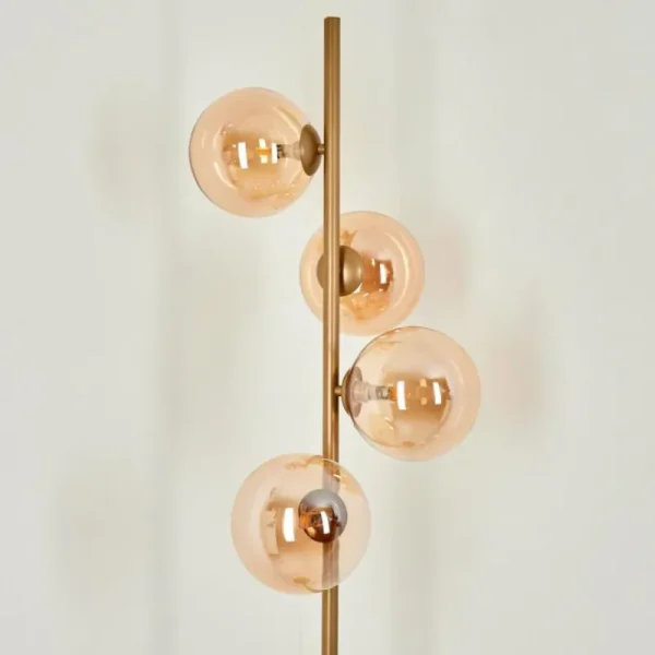 hofstein Lampadaire Remaisnil Laiton, 4 lumières* Lampes En Verre
