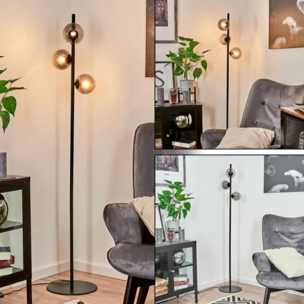 hofstein Lampadaire Remaisnil Noir, 3 lumières* Lampes Modernes