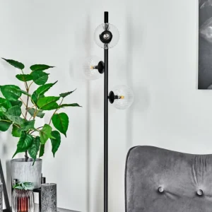 hofstein Lampadaire Remaisnil Noir, 3 lumières* Lampes En Verre