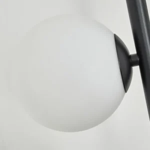hofstein Lampadaire Remaisnil Noir, 3 lumières* Lampes En Verre