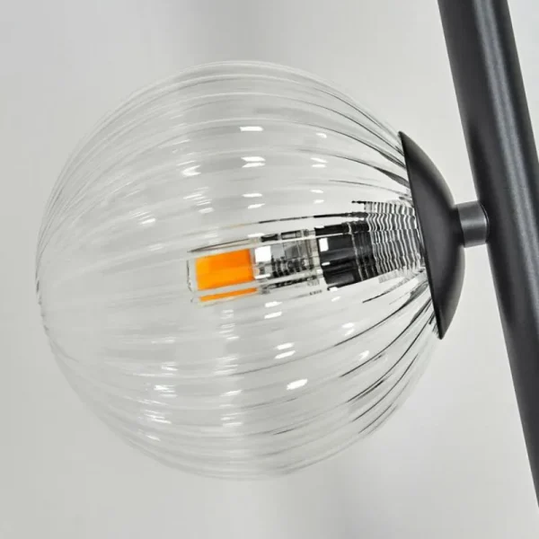 hofstein Lampadaire Remaisnil Noir, 3 lumières* Lampes En Verre