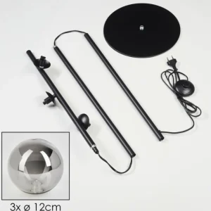 hofstein Lampadaire Remaisnil Noir, 3 lumières* Lampes Modernes