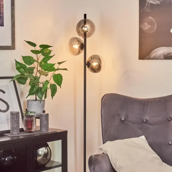 hofstein Lampadaire Remaisnil Noir, 3 lumières* Lampes Modernes