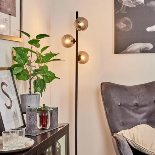 hofstein Lampadaire Remaisnil Noir, 3 lumières* Lampes Modernes