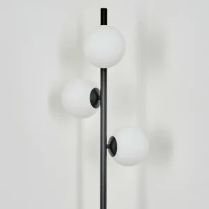 hofstein Lampadaire Remaisnil Noir, 3 lumières* Lampes En Verre