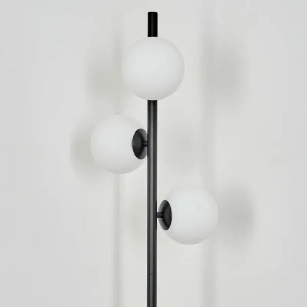 hofstein Lampadaire Remaisnil Noir, 3 lumières* Lampes En Verre