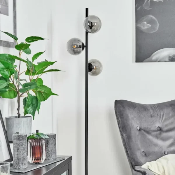 hofstein Lampadaire Remaisnil Noir, 3 lumières* Lampes Modernes