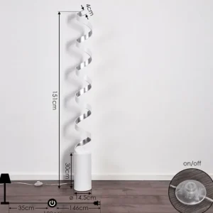 hofstein Lampadaire Rezat LED Argenté, Blanc, 1 lumière* Lampes Modernes