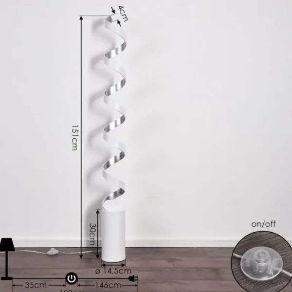hofstein Lampadaire Rezat LED Argenté, Blanc, 1 lumière* Lampes Modernes