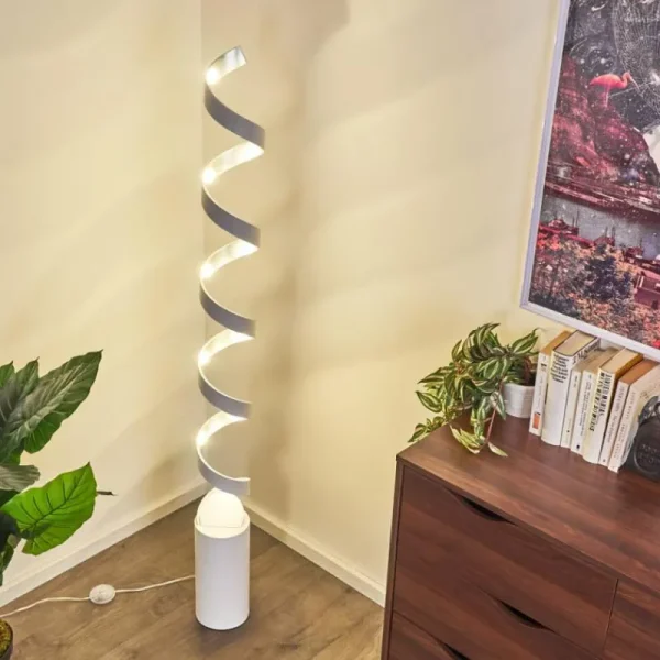 hofstein Lampadaire Rezat LED Argenté, Blanc, 1 lumière* Lampes Modernes