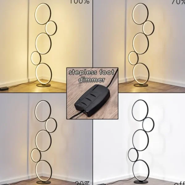 hofstein Lampadaire Rodekro LED Noir, 1 lumière* Lampes Modernes