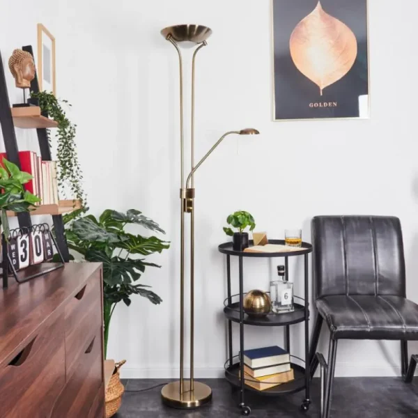 hofstein Lampadaire Rom LED Laiton, 2 lumières* Lampes Modernes