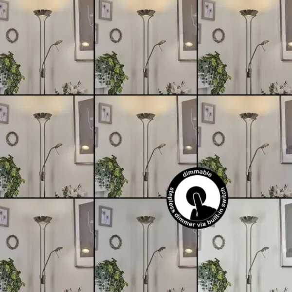 hofstein Lampadaire Rom LED Nickel mat, 2 lumières* Lampes Modernes