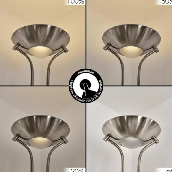 hofstein Lampadaire Rom LED Nickel mat, 2 lumières* Lampes Modernes