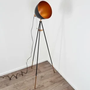hofstein Lampadaire Sorsele Cuivre, Noir, 1 lumière* Lampes Modernes