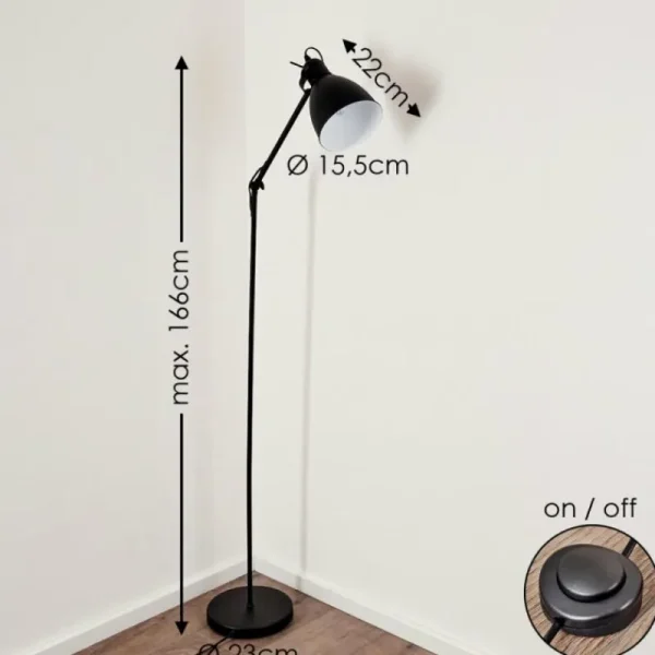 hofstein Lampadaire Timola Noir, 1 lumière* Lampes Modernes