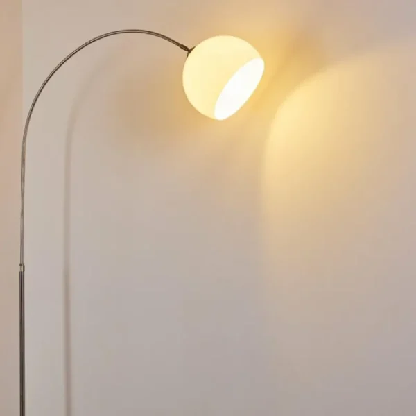 hofstein Lampadaire Tipitapa Nickel mat, 1 lumière* Lampes Modernes