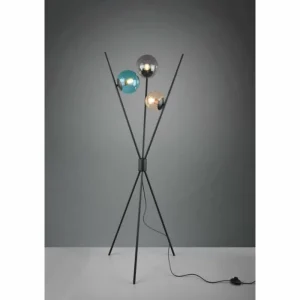 Luminaires Trio Lampadaire Trio Leuchten LANCE Noir, 3 lumières* Lampes En Verre