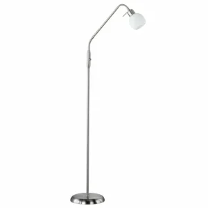 Luminaires Trio Lampadaire Trio-Leuchten Freddy LED Nickel mat, 1 lumière* Lampes En Verre