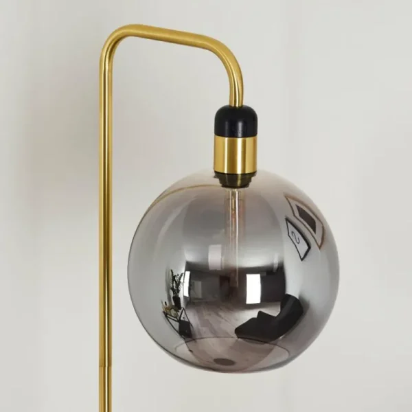 hofstein Lampadaire Tuvalu Laiton, Noir, 1 lumière* Lampes En Verre