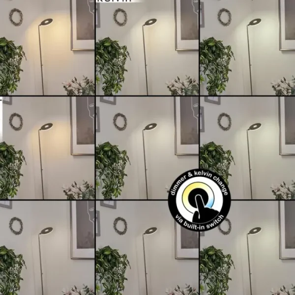 hofstein Lampadaire Umag LED Chrome, Nickel mat, 1 lumière* Lampes Modernes