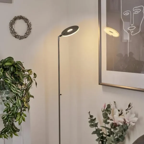 hofstein Lampadaire Umag LED Chrome, Nickel mat, 1 lumière* Lampes Modernes