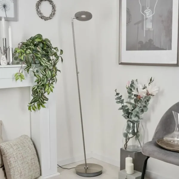 hofstein Lampadaire Umag LED Chrome, Nickel mat, 1 lumière* Lampes Modernes
