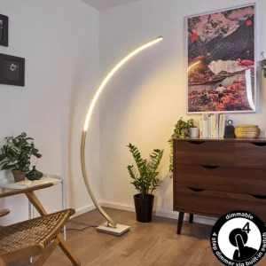 hofstein Lampadaire Uttorp LED Argenté, 1 lumière* Lampes Modernes