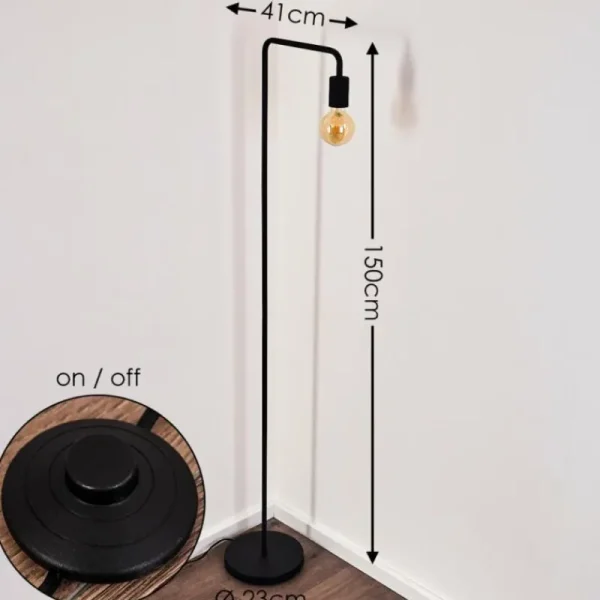 hofstein Lampadaire Valocolla Noir, 1 lumière* Lampes Modernes